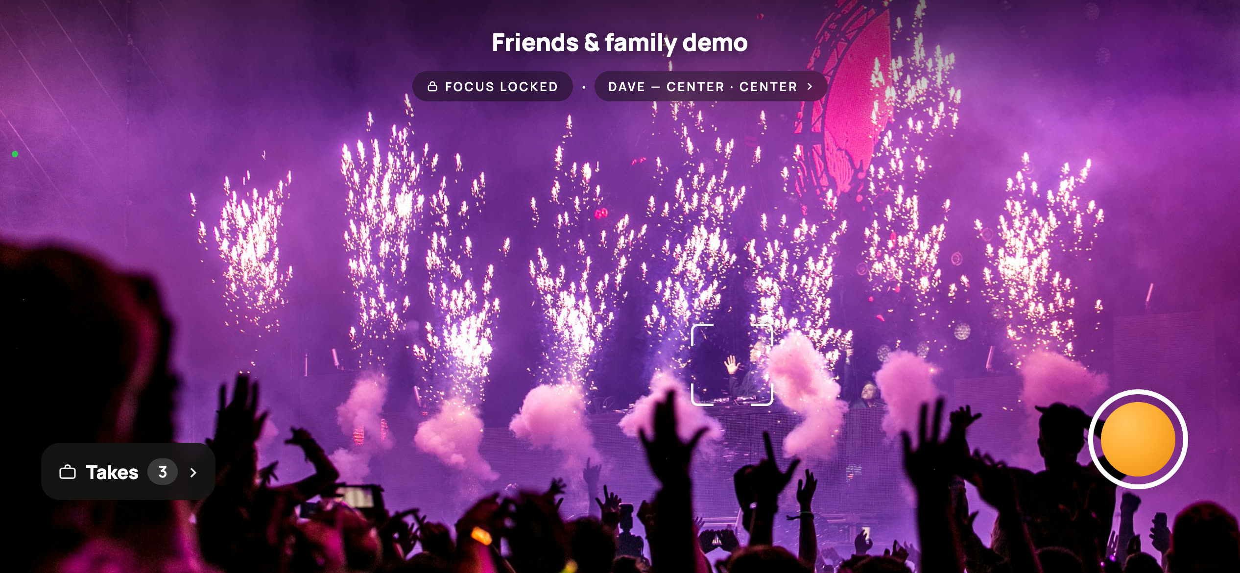The capture app ready to record at a festival